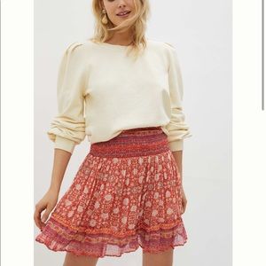 Anthropologie floral mini skirt
